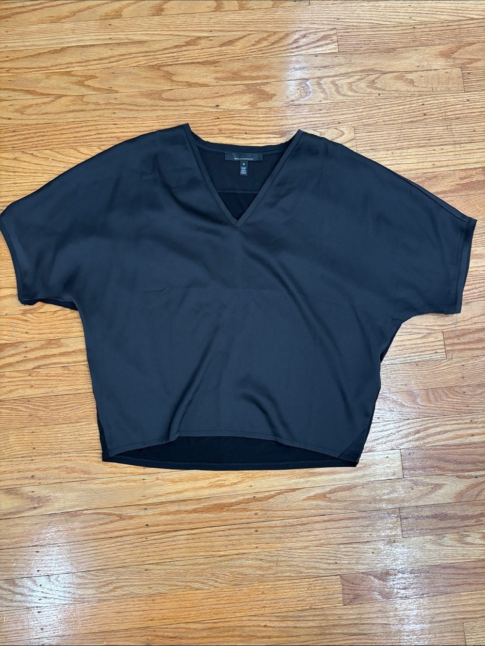 White House Black Market Black V-Neck Batwing Top